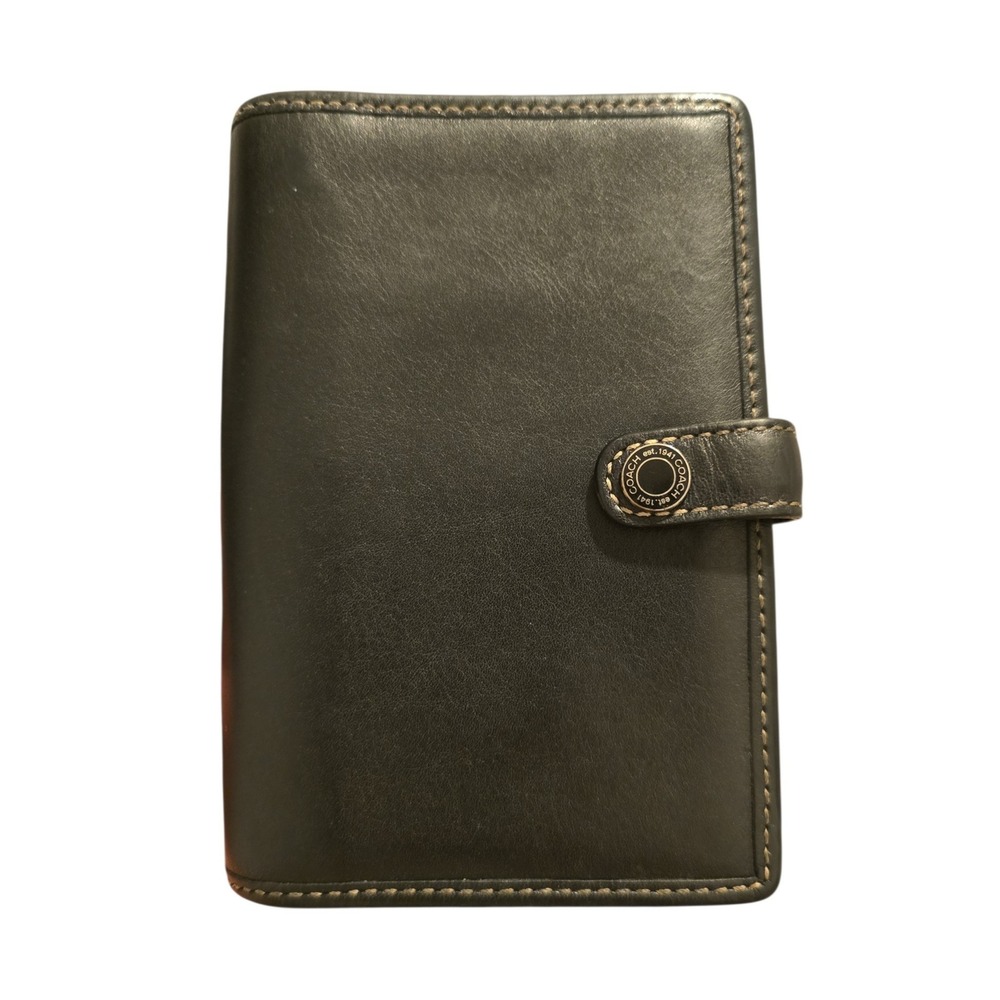 Vintage Coach Agenda Planner Passport Holder Address Book in black VGUC